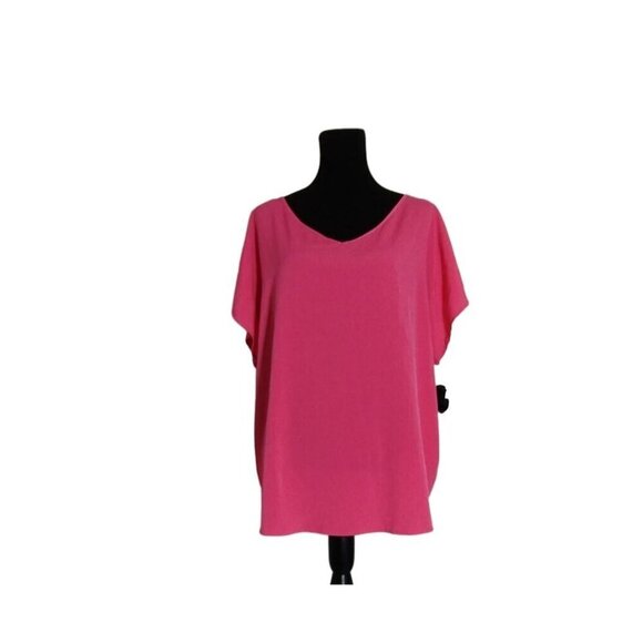 Apt. 9 Women's Pink V-Neck Short Sleeve Top Size 1X - Picture 9 of 14